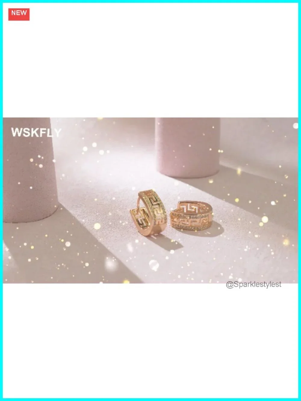 14K Gold Plated Cubic Zirconia Huggie Hoop Earrings
